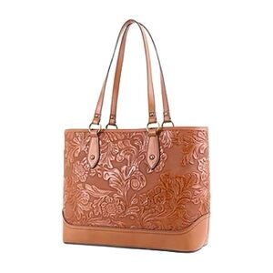 Frye and Co. Core Heritage Style Tote Bag in Cognac Tooling 🤎